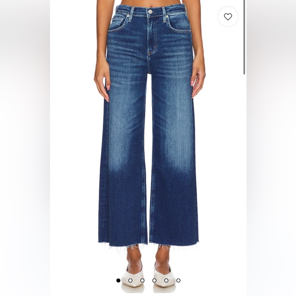 Citizens of Humanity Lyra Crop Wide Leg Jeans in Ambry